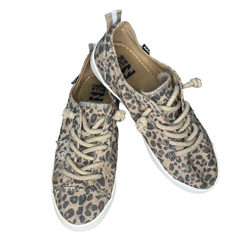 Billabong Womens Marina Canvas Cheetah Print Sneakers Size 6.5